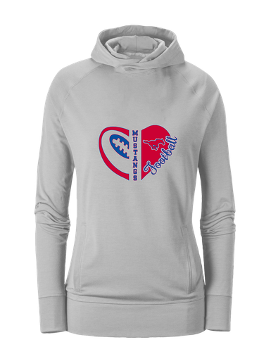 Pearce Mustangs Heart Football Women's Hoodie