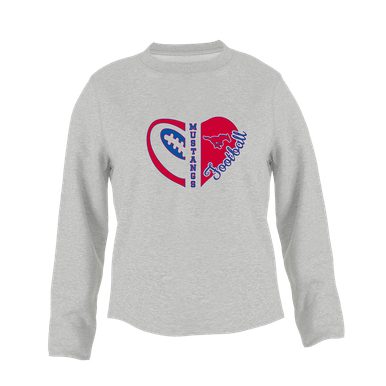 Pearce Mustangs Heart Football Women's Sweatshirt