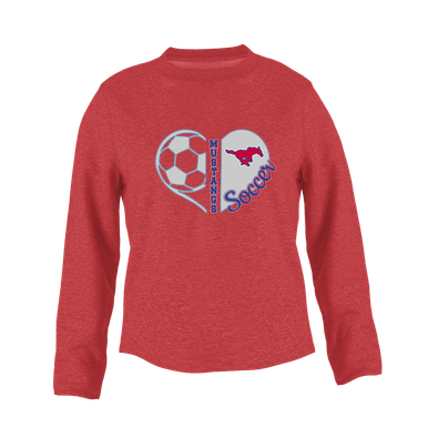 Pearce Mustangs Heart Soccer Women's Sweatshirt