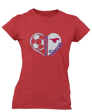 Pearce Mustangs Heart Soccer Women's Premium SS T-Shirt