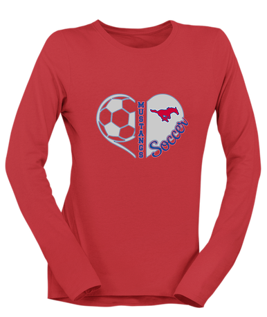 Pearce Mustangs Heart Soccer Women's Premium LS T-Shirt
