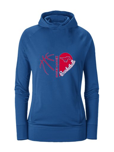 Pearce Mustangs Heart Basketball Women's Hoodie
