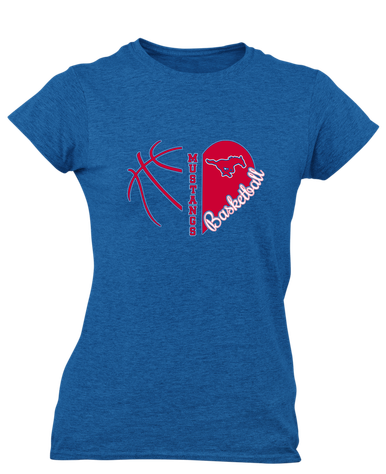 Pearce Mustangs Heart Basketball Women's Premium SS T-Shirt