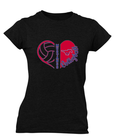 Pearce Mustangs Heart Volleyball Women's SS T-Shirt