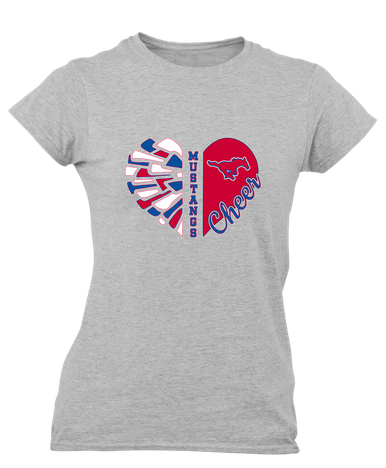 Pearce Mustangs Heart Cheer Women's Premium SS T-Shirt