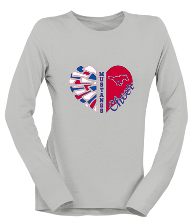 Pearce Mustangs Heart Cheer Women's Premium LS T-Shirt