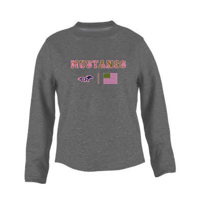 Cypress Ranch Mustangs Pink Camo Flag Women's Sweatshirt