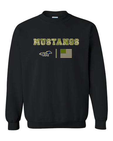 Cypress Ranch Mustangs Camo Flag Men's Sweatshirt