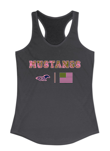 Cypress Ranch Mustangs Pink Camo Flag Women's Tank Top