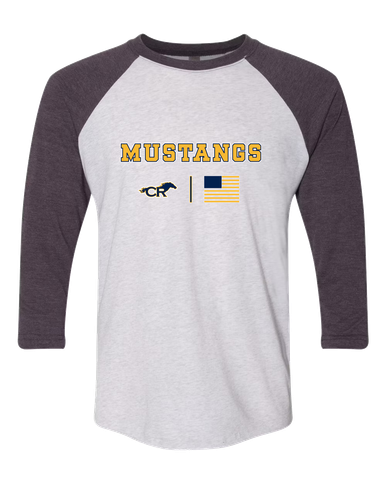 Cypress Ranch Mustangs Team Colors Flag Men's Baseball T-Shirt