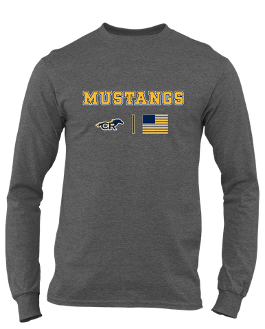 Cypress Ranch Mustangs Team Colors Flag Men's LS T-Shirt