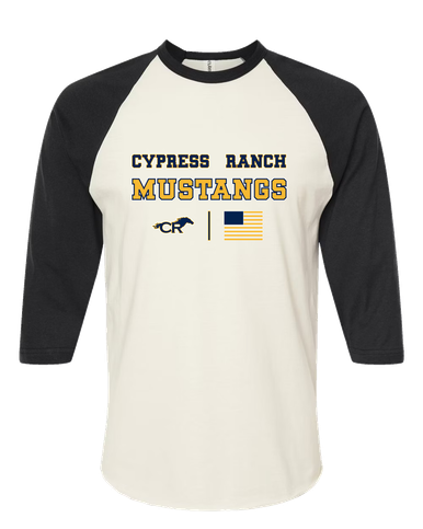 Cypress Ranch Mustangs Spirit Flag Women's Baseball T-Shirt
