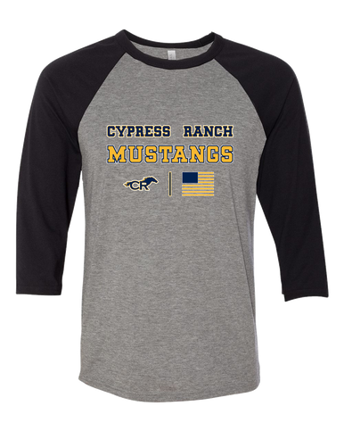 Cypress Ranch Mustangs Spirit Flag Men's Baseball T-Shirt
