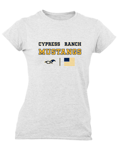 Cypress Ranch Mustangs Spirit Flag Women's Premium SS T-Shirt
