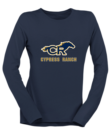 Cypress Ranch Mustangs Mascot #2 Women's LS T-Shirt