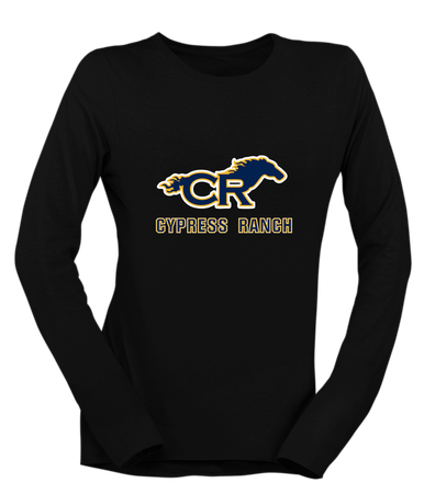 Cypress Ranch Mustangs Mascot #2 Women's Premium LS T-Shirt