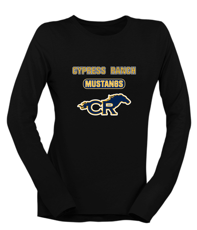 Cypress Ranch Mustangs Mascot #3 Women's LS T-Shirt