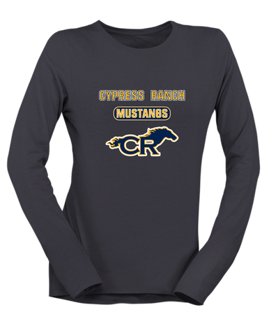 Cypress Ranch Mustangs Mascot #3 Women's Premium LS T-Shirt