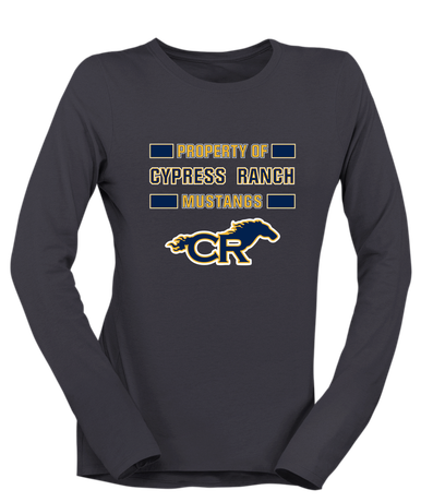 Cypress Ranch Mustangs Property Of Women's LS T-Shirt