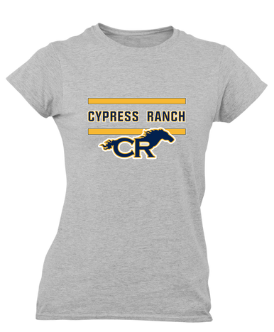Cypress Ranch Mustangs Mascot #4 Women's SS T-Shirt