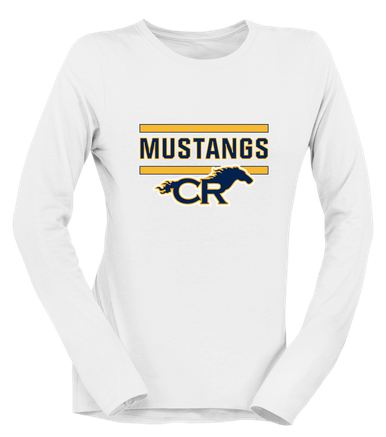 Cypress Ranch Mustangs Mascot #5 Women's LS T-Shirt