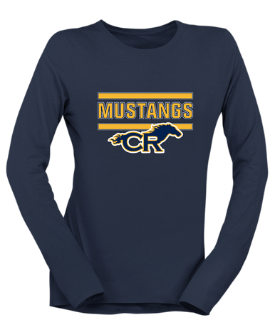 Cypress Ranch Mustangs Mascot #5 Women's Premium LS T-Shirt