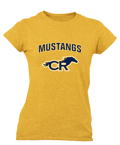 Cypress Ranch Mustangs Mascot #6 Women's Premium SS T-Shirt