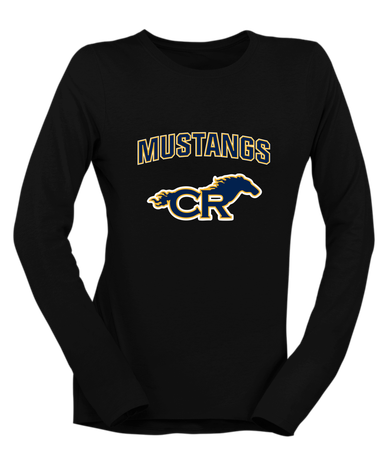 Cypress Ranch Mustangs Mascot #6 Women's Premium LS T-Shirt