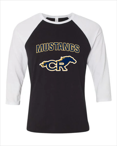Cypress Ranch Mustangs Mascot #6 Women's Baseball T-Shirt