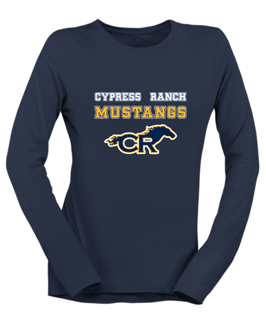 Cypress Ranch Mustangs Spirit Women's LS T-Shirt
