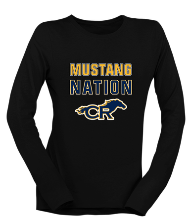 Cypress Ranch Mustangs Nation #2 Women's LS T-Shirt