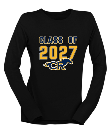 Cypress Ranch Mustangs Class of 2027 Women's Premium LS T-Shirt