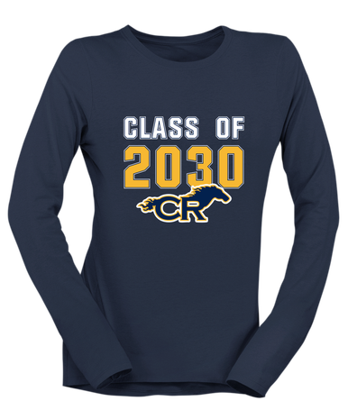 Cypress Ranch Mustangs Class of 2030 Women's LS T-Shirt