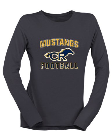 Cypress Ranch Mustangs Football #1 Women's LS T-Shirt