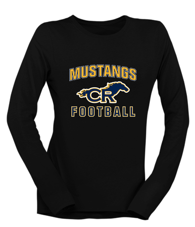 Cypress Ranch Mustangs Football #1 Women's Premium LS T-Shirt