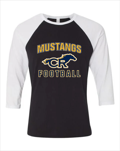 Cypress Ranch Mustangs Football #1 Women's Baseball T-Shirt
