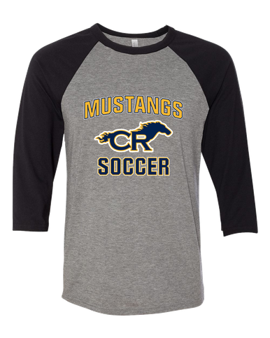 Cypress Ranch Mustangs Soccer #1 Women's Baseball T-Shirt
