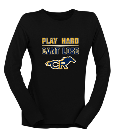 Cypress Ranch Mustangs Play Hard, Can't Lose Women's LS T-Shirt