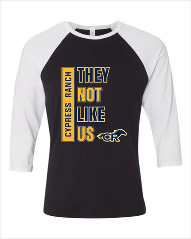 Cypress Ranch Mustangs They Not Like Us #1 Women's Baseball T-Shirt