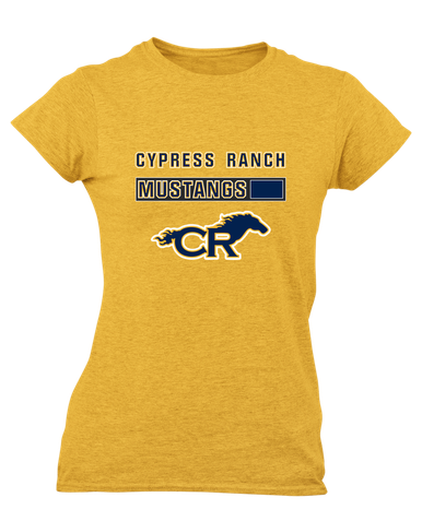 Cypress Ranch Mustangs Mascot #7 Women's SS T-Shirt