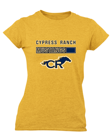 Cypress Ranch Mustangs Mascot #7 Women's Premium SS T-Shirt