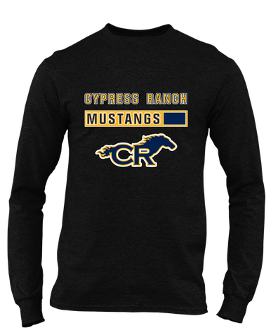 Cypress Ranch Mustangs Mascot #7 Men's LS T-Shirt