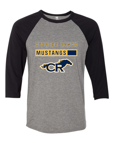 Cypress Ranch Mustangs Mascot #7 Women's Baseball T-Shirt