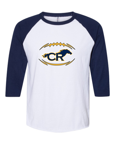 Cypress Ranch Mustangs Football #3 Women's Baseball T-Shirt