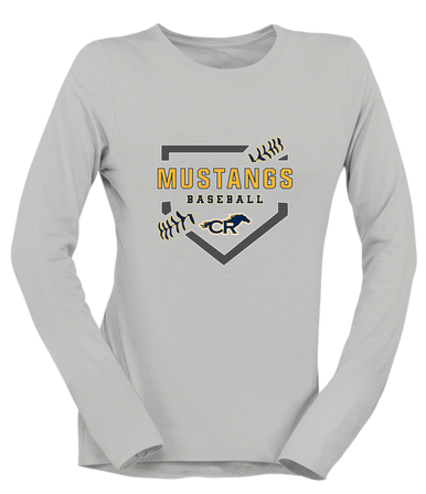 Cypress Ranch Mustangs Baseball #2 Women's Premium LS T-Shirt
