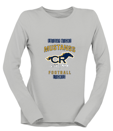 Cypress Ranch Mustangs Football #6 Women's Premium LS T-Shirt