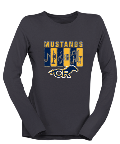 Cypress Ranch Mustangs Band # 2 Women's LS T-Shirt