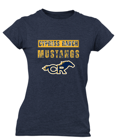 Cypress Ranch Mustangs Mascot #9 Women's SS T-Shirt