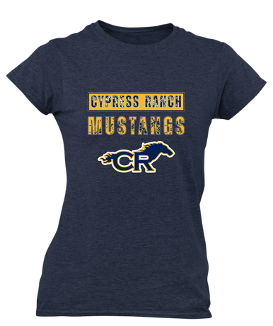 Cypress Ranch Mustangs Mascot #9 Women's Premium SS T-Shirt