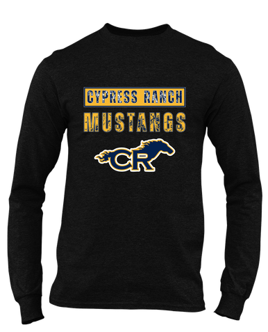 Cypress Ranch Mustangs Mascot #9 Men's LS T-Shirt